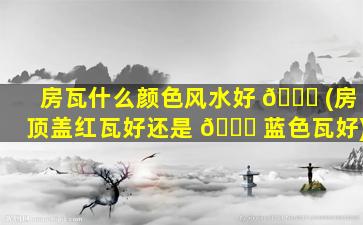 房瓦什么颜色风水好 🐞 (房顶盖红瓦好还是 🐕 蓝色瓦好)